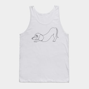 One Line Dachshund Downward Tank Top